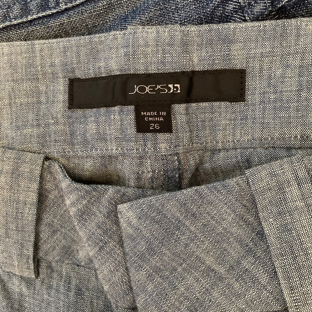 Joes Chambray Pants Women's 26 Wide Leg Light Weight Blue Mid Rise Casual